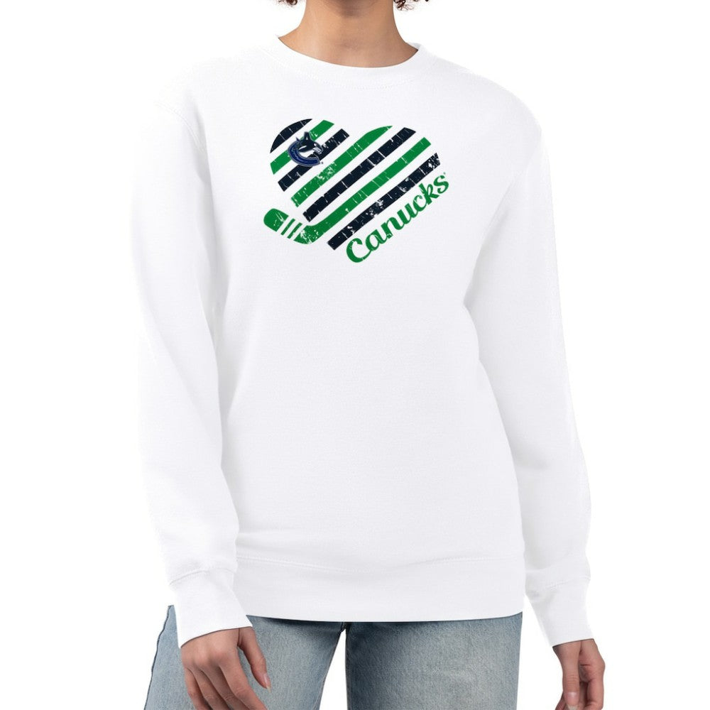 Vancouver Canucks G-III 4Her by Carl Banks Women's Heart Graphic Pullover Sweatshirt - White | US 201411387