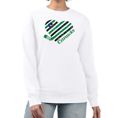 Vancouver Canucks G-III 4Her by Carl Banks Women's Heart Graphic Pullover Sweatshirt - White | US 201411387