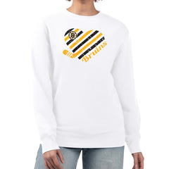 Boston Bruins G-III 4Her by Carl Banks Women's Heart Graphic Pullover Sweatshirt - White | US 201411388
