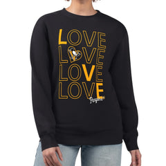 Pittsburgh Penguins G-III 4Her by Carl Banks Women's Lots Of Love Team Logo Graphic Pullover Sweatshirt - Black | US 201411568