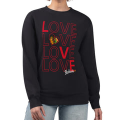 Chicago Blackhawks G-III 4Her by Carl Banks Women's Lots Of Love Team Logo Graphic Pullover Sweatshirt - Black | US 201411577