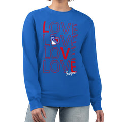 New York Rangers G-III 4Her by Carl Banks Women's Lots Of Love Team Logo Graphic Pullover Sweatshirt - Blue | US 201411588