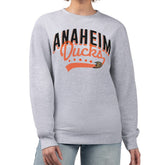 Anaheim Ducks G-III 4Her by Carl Banks Women's Filigree Team Graphic Fleece Pullover Sweatshirt - Heather Gray | US 201411599