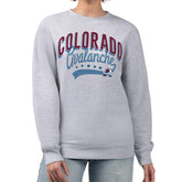 Colorado Avalanche G-III 4Her by Carl Banks Women's Filigree Team Graphic Fleece Pullover Sweatshirt - Heather Gray | US 201411605