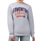 Edmonton Oilers G-III 4Her by Carl Banks Women's Filigree Team Graphic Fleece Pullover Sweatshirt - Heather Gray | US 201411611