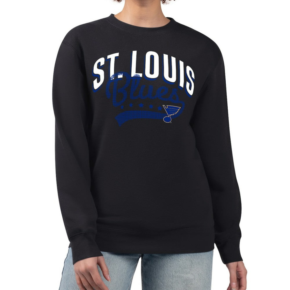 St. Louis Blues G-III 4Her by Carl Banks Women's Filigree Team Graphic Fleece Pullover Sweatshirt - Black | US 201411619