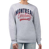Montreal Canadiens G-III 4Her by Carl Banks Women's Filigree Team Graphic Fleece Pullover Sweatshirt - Heather Gray | US 201411622