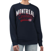 Montreal Canadiens G-III 4Her by Carl Banks Women's Filigree Team Graphic Fleece Pullover Sweatshirt - Navy | US 201411628