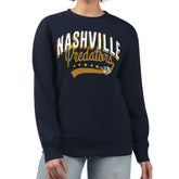 Nashville Predators G-III 4Her by Carl Banks Women's Filigree Team Graphic Fleece Pullover Sweatshirt - Navy | US 201411629
