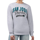 San Jose Sharks G-III 4Her by Carl Banks Women's Filigree Team Graphic Fleece Pullover Sweatshirt - Heather Gray | US 201411640