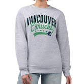 Vancouver Canucks G-III 4Her by Carl Banks Women's Filigree Team Graphic Fleece Pullover Sweatshirt - Heather Gray | US 201411658