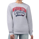 Washington Capitals G-III 4Her by Carl Banks Women's Filigree Team Graphic Fleece Pullover Sweatshirt - Heather Gray | US 201411660