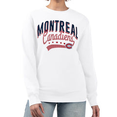 Montreal Canadiens G-III 4Her by Carl Banks Women's Filigree Team Graphic Fleece Pullover Sweatshirt - White | US 201411674