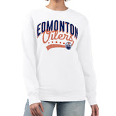 Edmonton Oilers G-III 4Her by Carl Banks Women's Filigree Team Graphic Fleece Pullover Sweatshirt - White | US 201411679