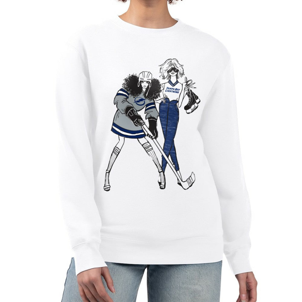 Tampa Bay Lightning G-III 4Her by Carl Banks Women's Hockey Girls Team Graphic Fleece Pullover Sweatshirt - White | US 201411717