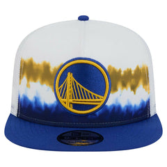 Golden State Warriors Dip-Dye 9FIFTY A-Frame Trucker Snapback Hat White/Royal - New Era