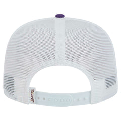 Los Angeles Lakers Dip-Dye 9FIFTY A-Frame Trucker Snapback Hat White/Purple - New Era