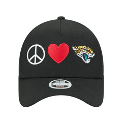 Jacksonville Jaguars New Era Women's Peace & Love Trucker 9FORTY Adjustable Hat - Black Hats