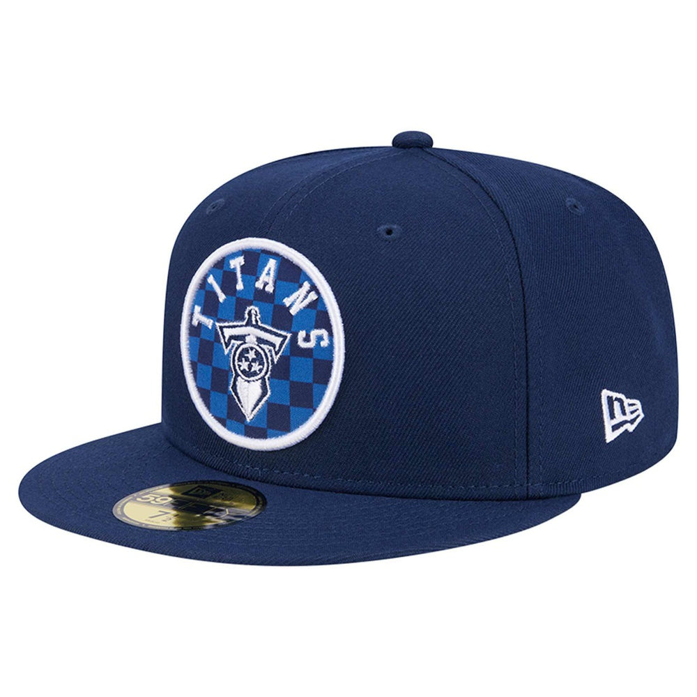 Tennessee Titans New Era Checkered 59FIFTY Fitted Hat - Navy Hats