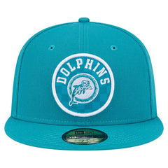 Miami Dolphins New Era Checkered 59FIFTY Fitted Hat - Aqua Hats