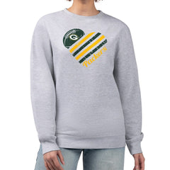 Green Bay Packers G-III 4Her by Carl Banks Women's Heart Graphic Fleece Pullover Sweatshirt - Heather Gray Pullover