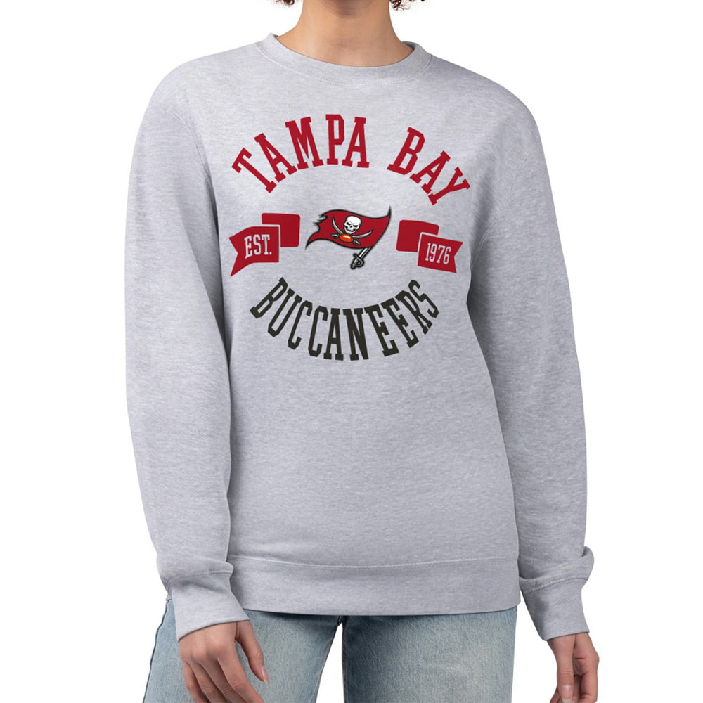 Tampa Bay Buccaneers G-III 4Her by Carl Banks Women's Large Team Graphic Fleece Pullover Sweatshirt - Heather Gray Pullover
