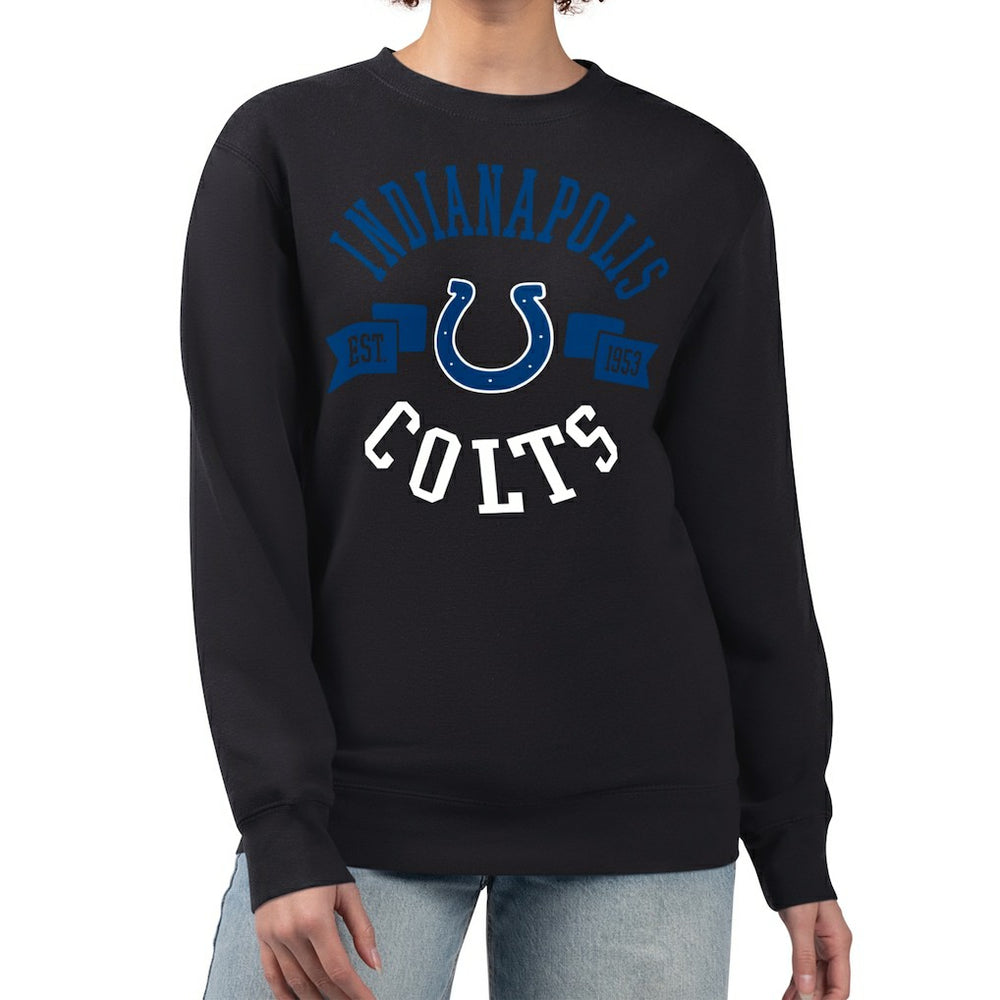 Indianapolis Colts G-III 4Her by Carl Banks Women's Large Team Graphic Fleece Pullover Sweatshirt - Black Pullover