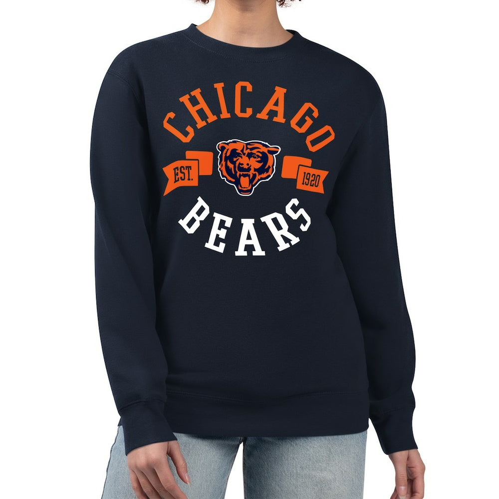 Chicago Bears G-III 4Her by Carl Banks Women's Large Team Graphic Fleece Pullover Sweatshirt - Navy Pullover