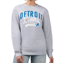 Detroit Lions G-III 4Her by Carl Banks Women's Filigree Logo Graphic Fleece Pullover Sweatshirt - Heather Gray Pullover