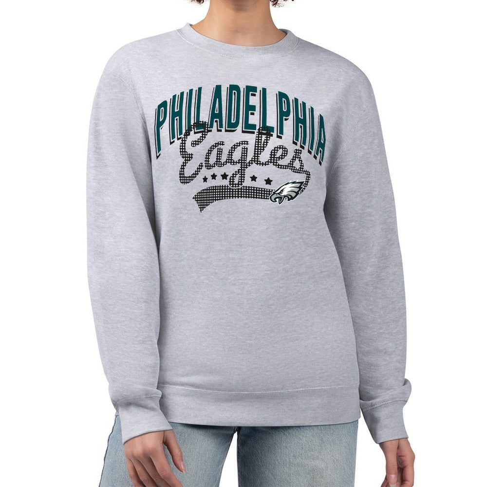 Philadelphia Eagles G-III 4Her by Carl Banks Women's Filigree Logo Graphic Fleece Pullover Sweatshirt - Heather Gray Pullover