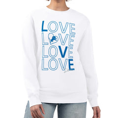 Detroit Lions G-III 4Her by Carl Banks Women's Lots of Love Graphic Fleece Pullover Sweatshirt - White Pullover
