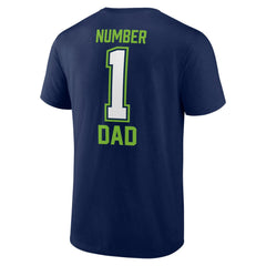Seattle Seahawks Father's Day #1 Dad T-Shirt - College Navy T-shirts