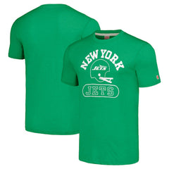 New York Jets Homage Unisex Helmet Tri-Blend T-Shirt - Green T-shirts