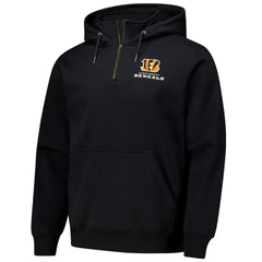 Cincinnati Bengals Dunbrooke Unisex Defender Quarter-Zip Hoodie - Black Hoodies