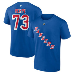 Matt Rempe New York Rangers Fanatics Authentic Stack Name & Number T-Shirt - Blue | US 201421481