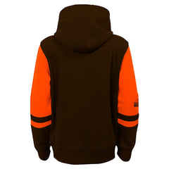 Cleveland Browns Youth Stadium Color-Block Full-Zip Hoodie - Brown Hoodies