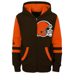 Cleveland Browns Preschool Stadium Color Block Full-Zip Hoodie - Brown Hoodies