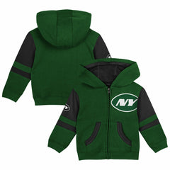 New York Jets Preschool Stadium Color Block Full-Zip Hoodie - Green Hoodies