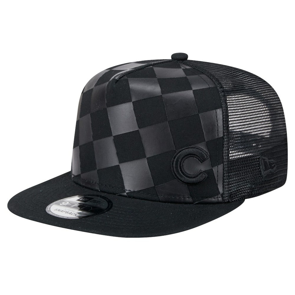 Chicago Cubs New Era Score Check 9FIFTY A-Frame Trucker Snapback Hat - Black Hats