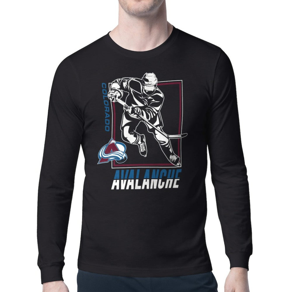 Colorado Avalanche Starter Player Grid Long Sleeve T-Shirt - Black | US 201424489