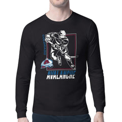 Colorado Avalanche Starter Player Grid Long Sleeve T-Shirt - Black | US 201424489
