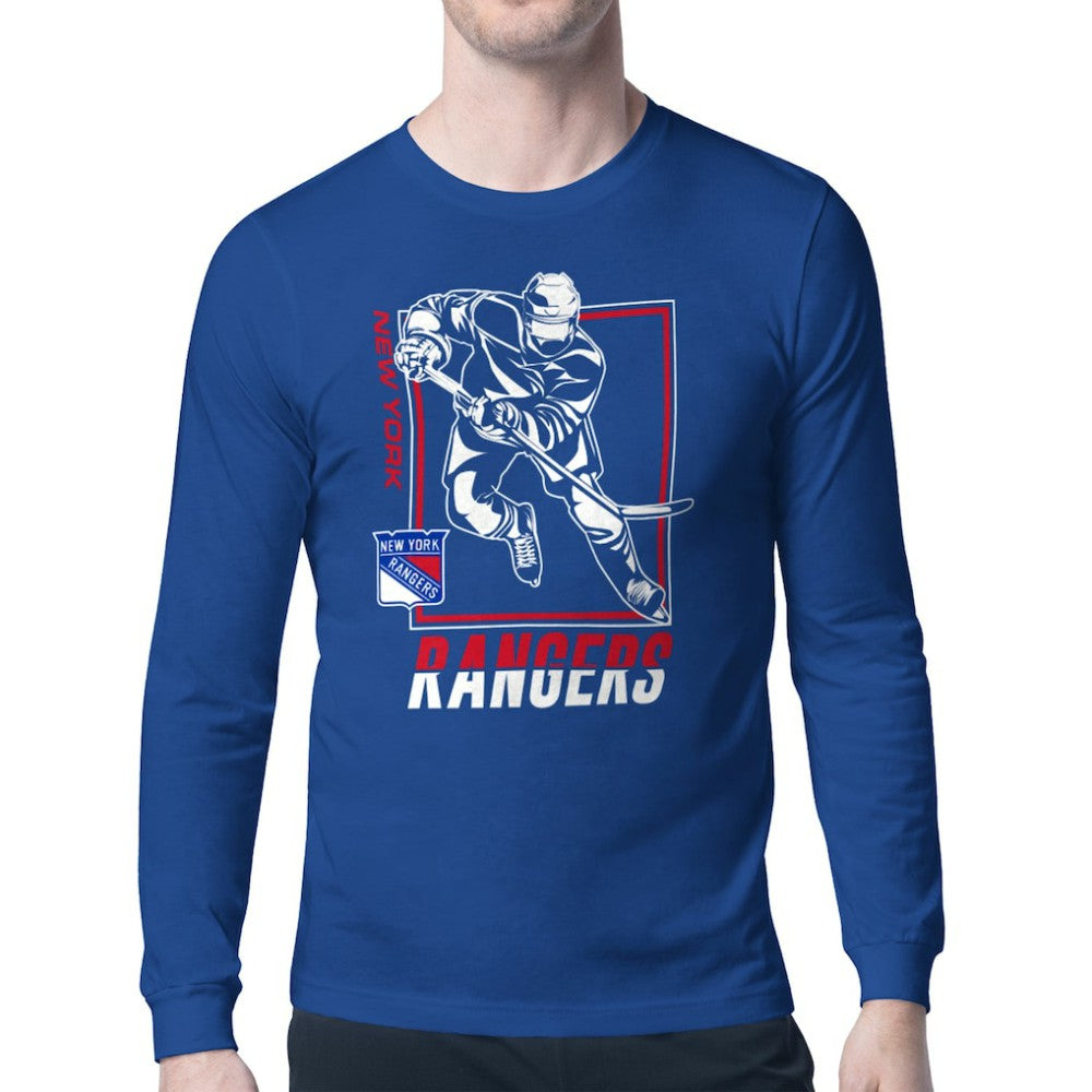New York Rangers Starter Player Grid Long Sleeve T-Shirt - Blue | US 201424498