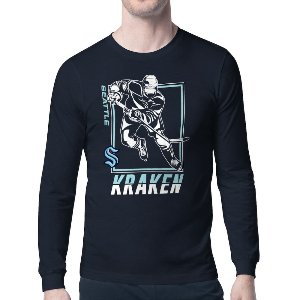 Seattle Kraken Starter Player Grid Long Sleeve T-Shirt - Deep Sea Blue | US 201424528