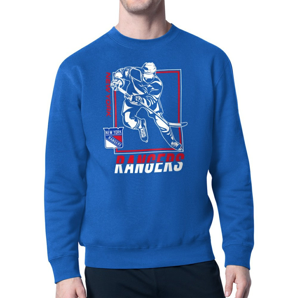 New York Rangers Starter Player Grid Fleece Pullover Sweatshirt - Blue | US 201424767