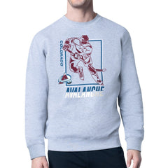 Colorado Avalanche Starter Player Grid Fleece Pullover Sweatshirt - Heather Gray | US 201424783
