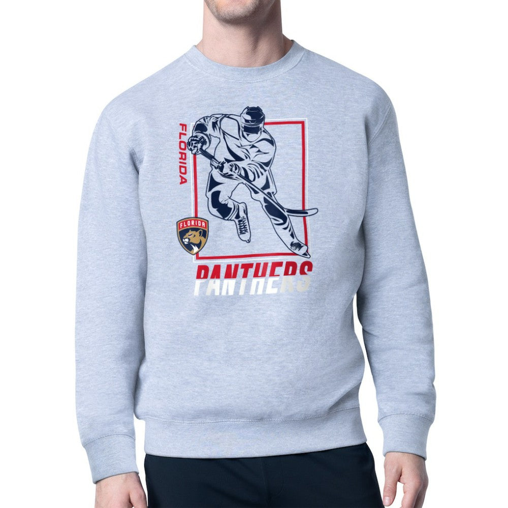 Florida Panthers Starter Player Grid Fleece Pullover Sweatshirt - Heather Gray | US 201424792