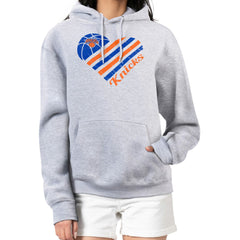 New York Knicks G-III 4Her by Carl Banks Women's Heart Pullover Hoodie - Heather Gray