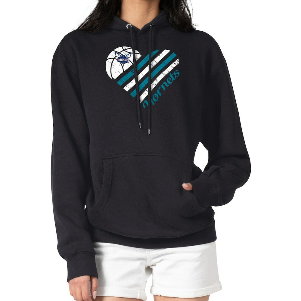 Charlotte Hornets G-III 4Her by Carl Banks Women's Heart Pullover Hoodie - Black