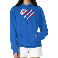 Detroit Pistons G-III 4Her by Carl Banks Women's Heart Pullover Hoodie - Blue