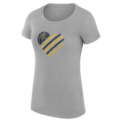 Denver Nuggets G-III 4Her by Carl Banks Women's Super-Slim Fit Lightweight Heart T-Shirt Heather Gray